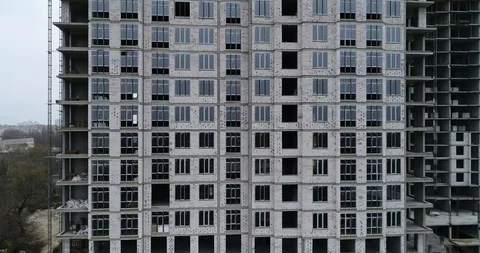 High rise residential complex under construction Stock Footage 123428101
