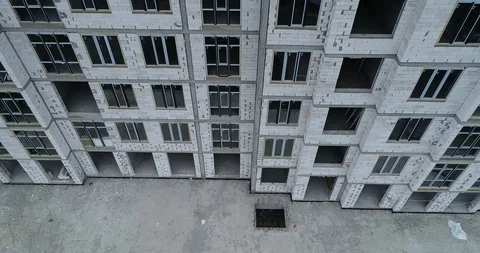 High rise residential complex under construction Stock Footage 123428547