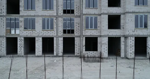 High rise residential complex under construction Stock Footage 123428677