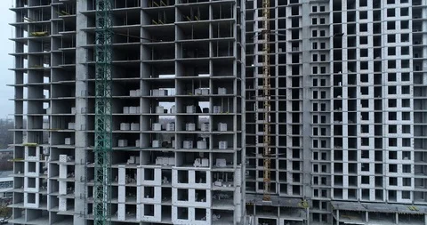 High rise residential complex under construction Stock Footage 123429841