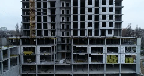High rise residential complex under construction Stock Footage 123430762