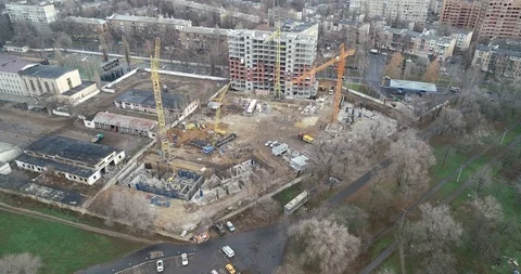 High rise residential complex under construction Stock Footage 123432171