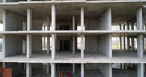 High rise residential complex under construction Stock Footage 123433217
