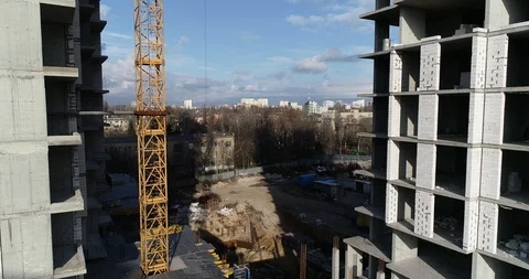 High rise residential complex under construction Stock Footage 123434746