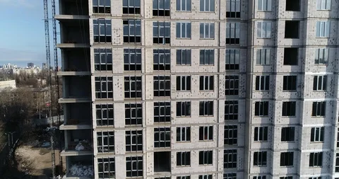 High rise residential complex under construction Stock Footage 123435020