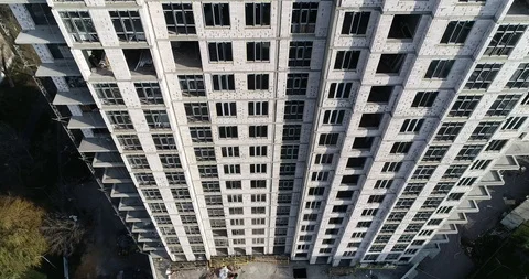 High rise residential complex under construction Stock Footage 123435329