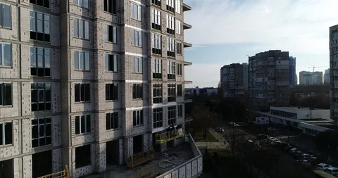 High rise residential complex under construction Stock Footage 123435654