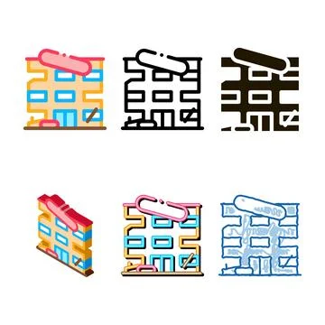 High-rise restoration icon vector multistyle outline Ilustração Stock