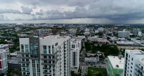 High rise rooftops of Edgewater in Miami Stock Footage 156973281