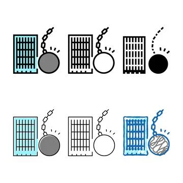 High rise skyscraper demolition variations color icon vector Stock Illustration