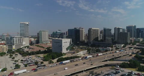 High rises along I-35 in downtown Dallas Stock Footage 150166163
