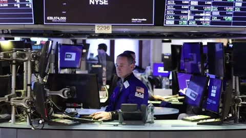High rises on Wall Street with a 2.37% increase in Dow Jones, NEW YORK, US - 10  Stock Footage 220952671