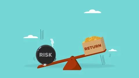 High risk high return business investment concept illustration, investor ri.. Stock Illustration