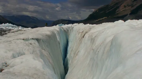 High Risk Jumping Deep Ice Fissure HD Video stock 40716139