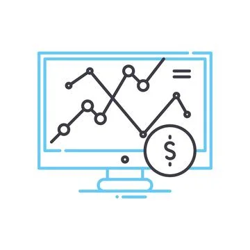 High risk line icon, outline symbol, vector illustration, concept sign Stock Illustration