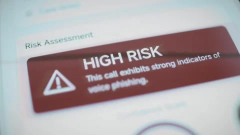 High risk voice phishing assessment banner Stock Footage 345502089