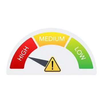 High risk warning gauge danger alert indicator. vector illustration Stock Illustration