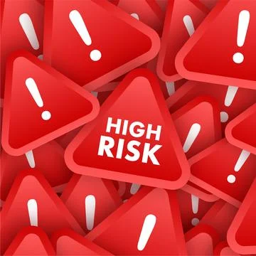 High Risk Warning Sign Indicating Elevated Danger and Potential Hazard Stock-Illustration