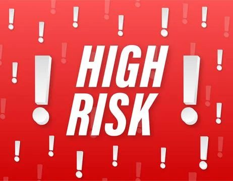 High Risk Warning Sign Representing Elevated Danger and Hazard Stock-Illustration