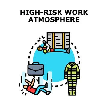 High risk work atmosphere dangers and hazards Stock Illustration