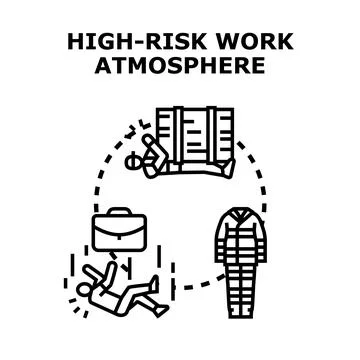 High risk work atmosphere dangers and hazards Stock Illustration