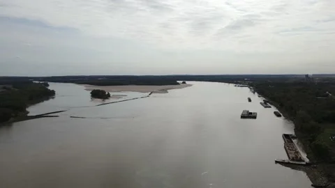 High Up River Aerial Stock Footage 170393692