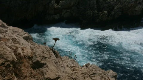 High rocky coast Stock Footage