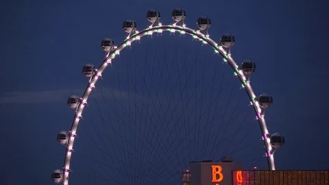 High Roller Ferris Wheel on the Las Vegas Strip in Paradise Nevada Video stock 81417736