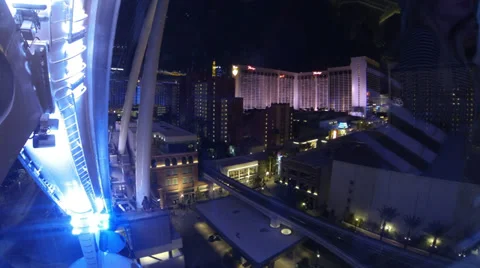 High Roller giant ferris wheel time lapse Las Vegas night 4K Stock Footage 37421443