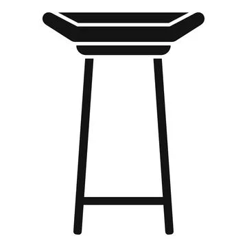 High round table standing on three legs icon Stock Illustration