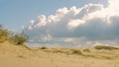 High sand Dunes and Cloudy Sky Stock Footage 69285833