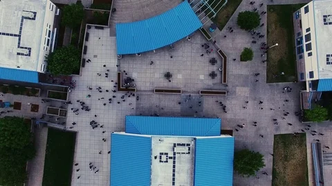 High School Aerial Time Lapse Stock Footage