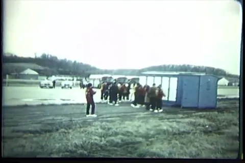 High school band members preparing for inauguration of President Nixon - 1973 Stock Footage 89357044