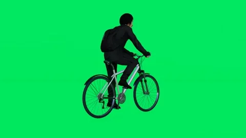 High school boy with bicycle from side angle Stock Footage 246731579