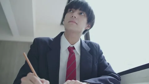 High School Boy in Class Video stock 333168603