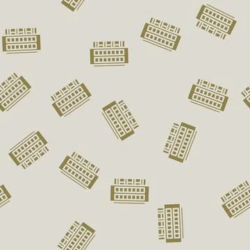 High school building glyph vector seamless pattern Ilustración de archivo