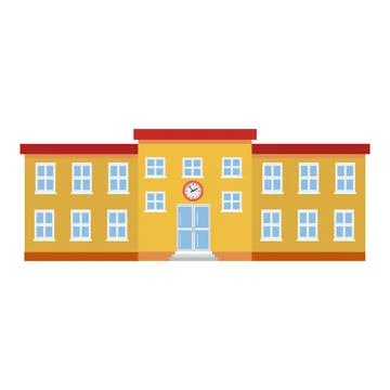 High school building icon vector Ilustración de archivo