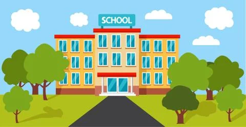 High school building Ilustración de archivo