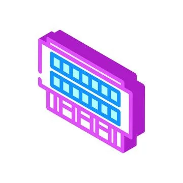 High school building isometric icon vector illustration Stock Illustration