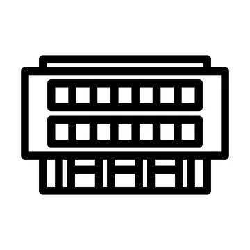 High school building line icon vector illustration Ilustración de archivo