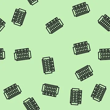 High school building line vector seamless pattern Ilustración de archivo