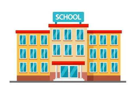 High school building vector illustration Ilustración de archivo
