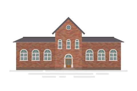 High School building vector illustration isolated on white background Ilustración de archivo