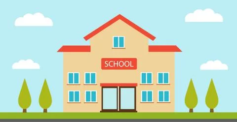 High school building vector illustration Ilustración de archivo