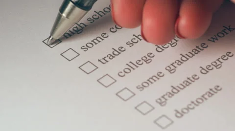High School Checkbox Marking Survey 스톡 동영상 43216939