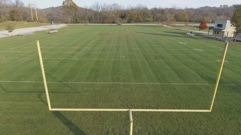 High School Football Field Aerial 5 Stock Footage