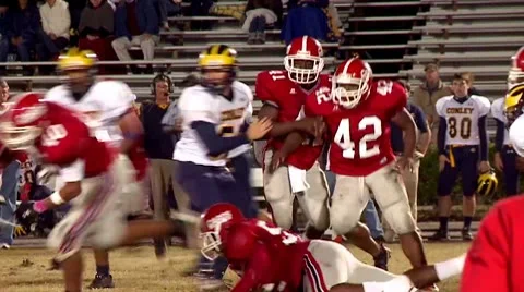 High School Football Stock Footage