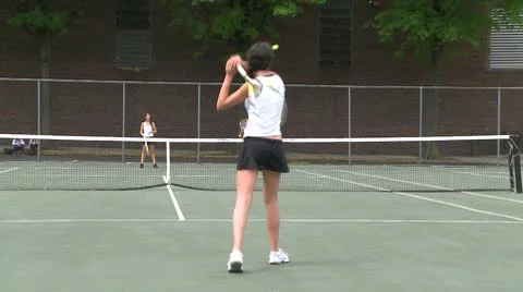 High school girls practicing tennis (3 of 5) Stock Footage