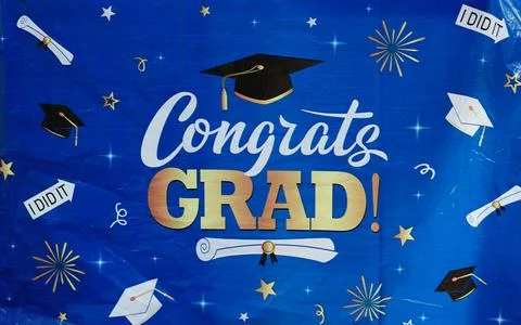 High School graduation pattern wallpaper party and decorations for a celebration Foto stock