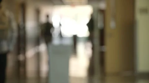 High School Hall Blurry Slow Motion Stock Footage